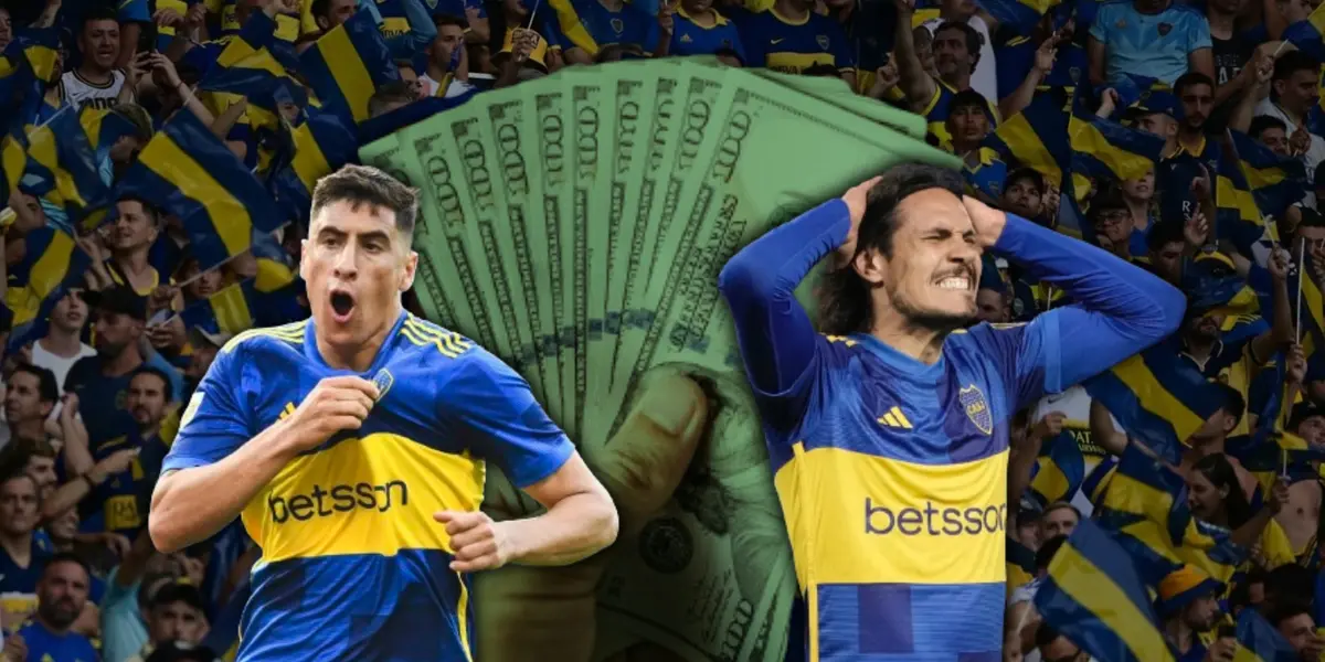 Miguel Merentiel y Edinson Cavani.