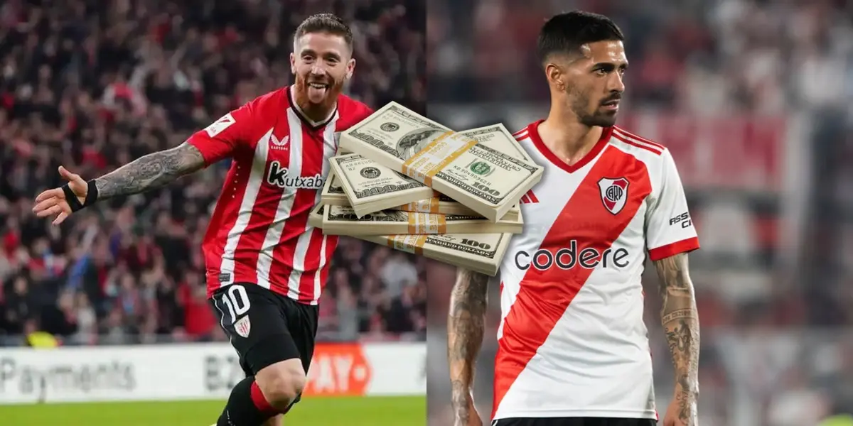 Muniain y Lanzini junto a un fajo de dólares.