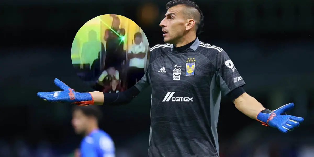 Nahuel Guzmán se queja con la camiseta de Tigres