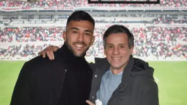 Nicolás González en el Estadio Monumental.