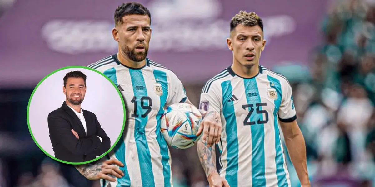 Nicolás Otamendi y Lisandro Martínez en Qatar 2022.