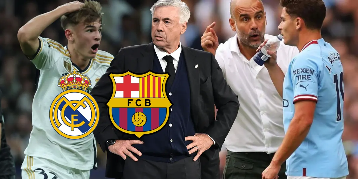 Nicolás Paz se agarra la cabeza con la camiseta del Real Madrid