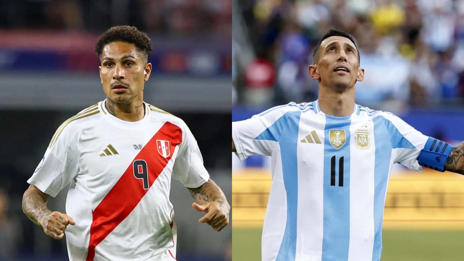 Paolo Guerrero y Di María en sus selecciones.
