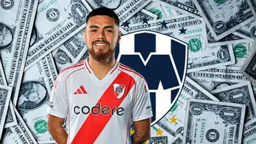 Paulo Díaz con river y escudo de Rayados/FOTO: River Plate