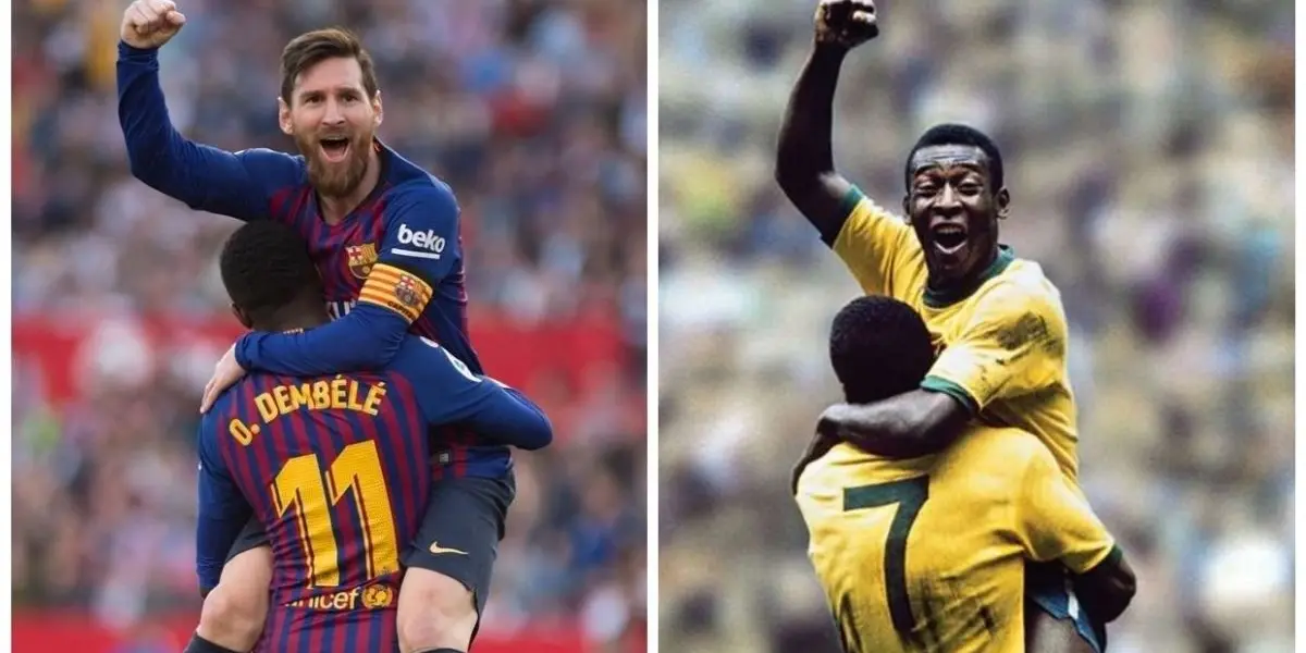 Pelé está muy cerca de ser superado por Lionel Messi en una marca impuesta por el brasilero.