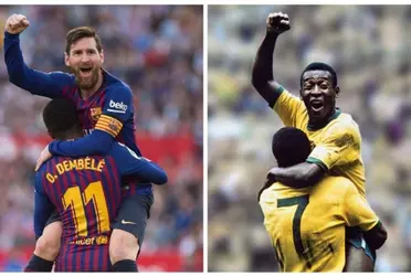 Pelé está muy cerca de ser superado por Lionel Messi en una marca impuesta por el brasilero.
