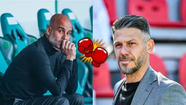 Pep Guardiola vs Martín Demichelis.