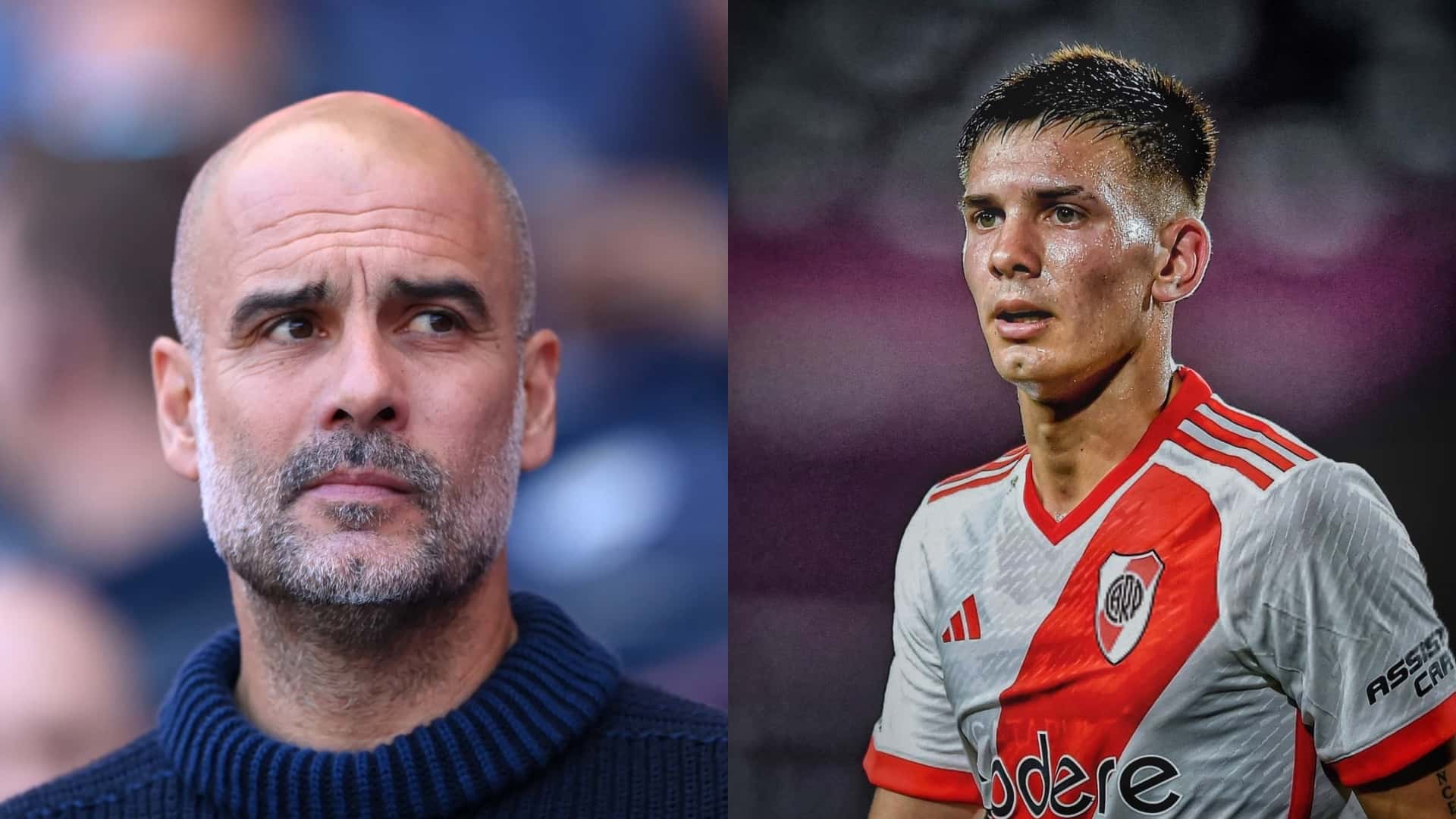 Pep Guardiola y Franco Mastantuno en River.