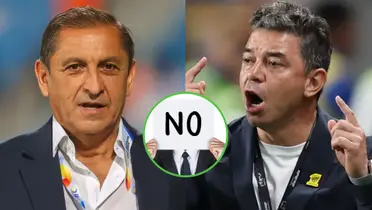 Ramón Díaz y Marcelo Gallardo dirigiendo a sus clubes.