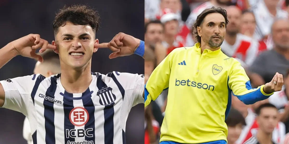 Ramón Sosa y Diego Martínez durante partidos de Talleres y Boca; respectivamente.