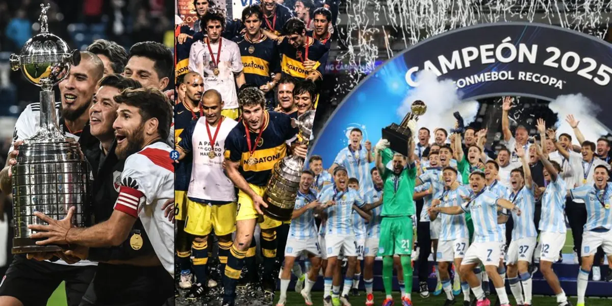 Récords históricos: Boca lidera la tabla de títulos argentinos, Racing suma la Recopa / X