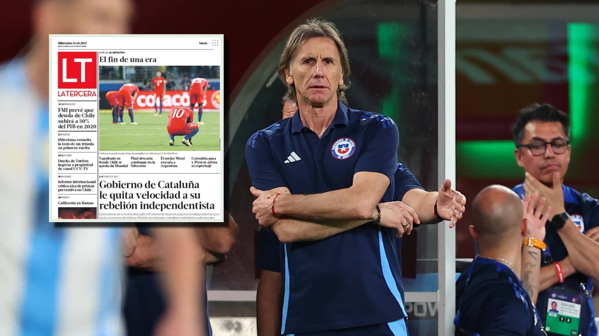 Ricardo Gareca dirigiendo en Chile.