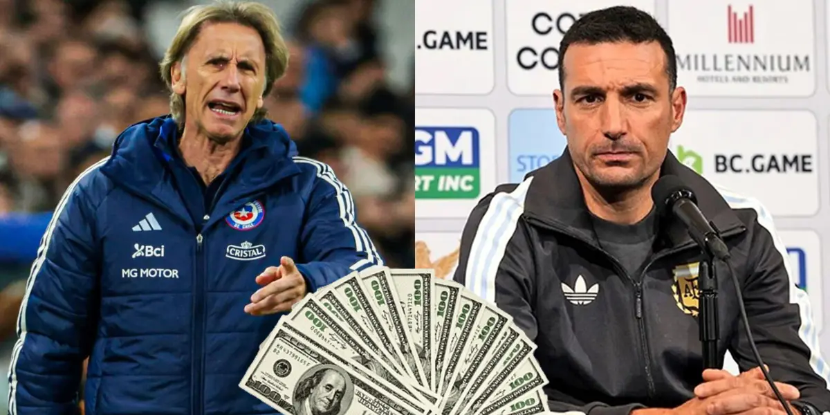 Ricardo Gareca y Lionel Scaloni, con la ropa de la selección chile y argentina, respectivamente.