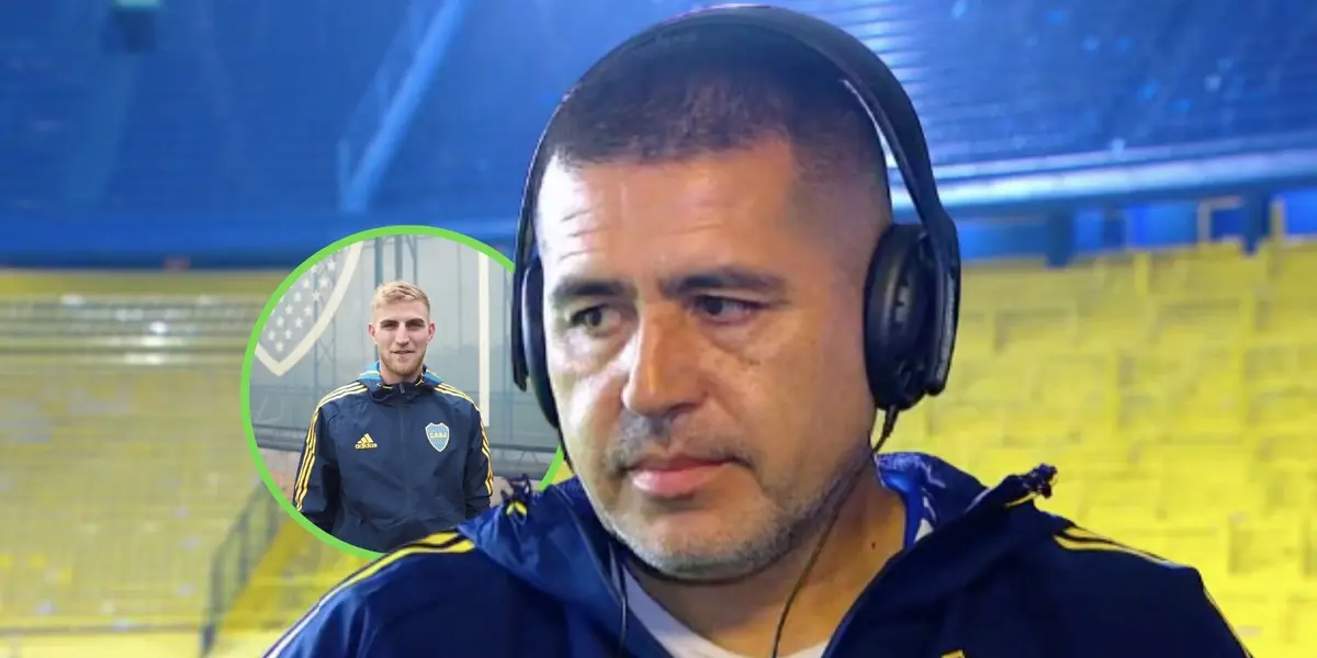 Riquelme en la Bombonera junto a Valentini.