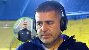 Riquelme en la Bombonera junto a Valentini.