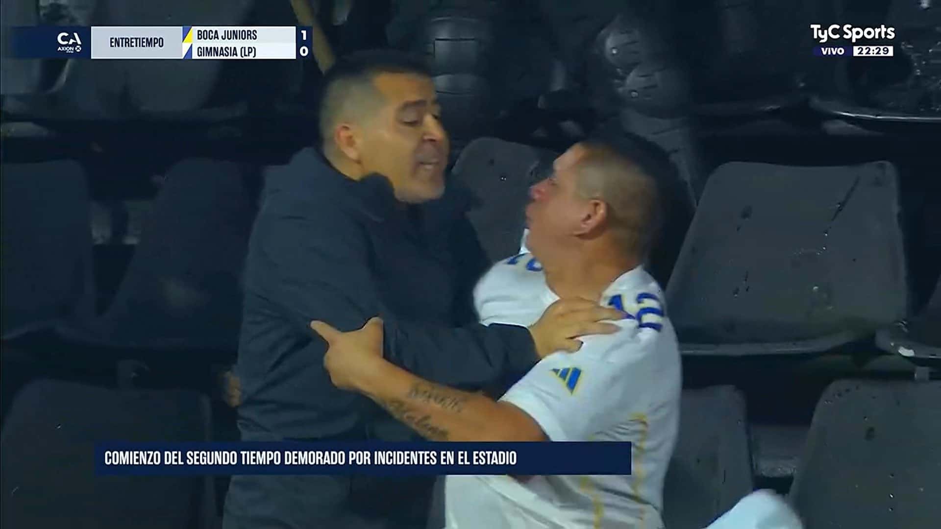 Riquelme paró a la gente. Foto: TyC Sports