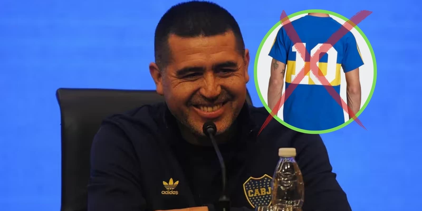 Riquelme y la camiseta 10 de Boca tachada.