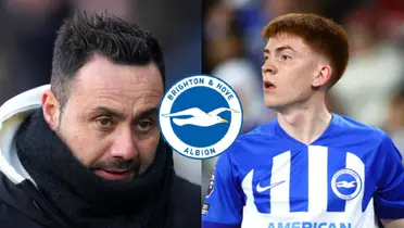 Roberto De Zerbi y Valentín Barco, en acción con Brighton.