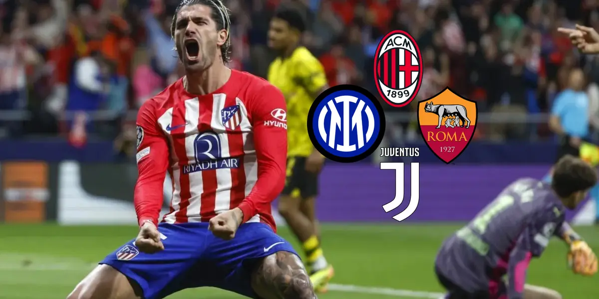 Rodrigo De Paul festeja un gol con Atlético de Madrid