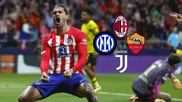 Rodrigo De Paul festeja un gol con Atlético de Madrid