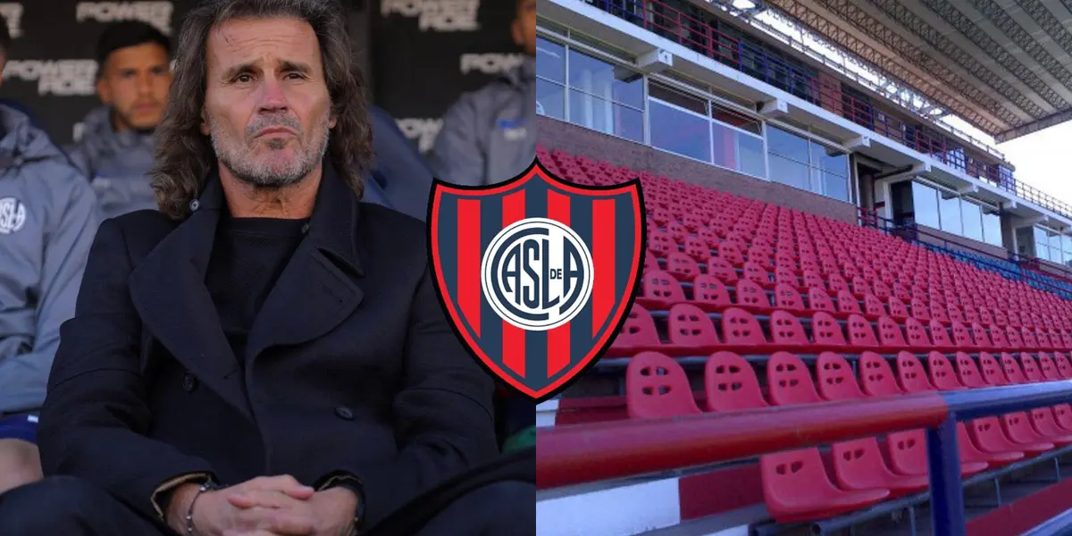 Rubén Insúa en el banco de San Lorenzo.