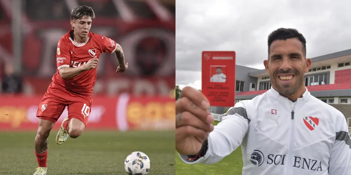 Santiago Toloza y Carlos Tevez en Independiente