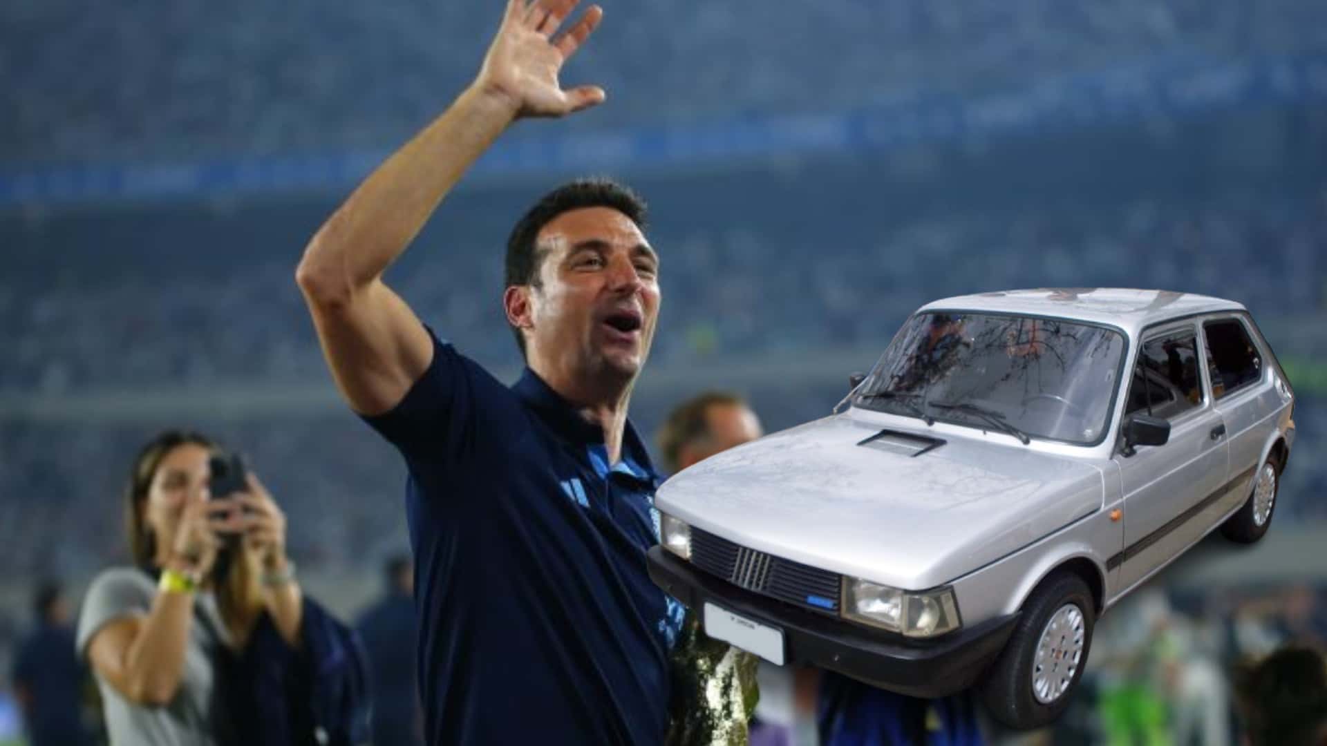Scaloni y su primer auto