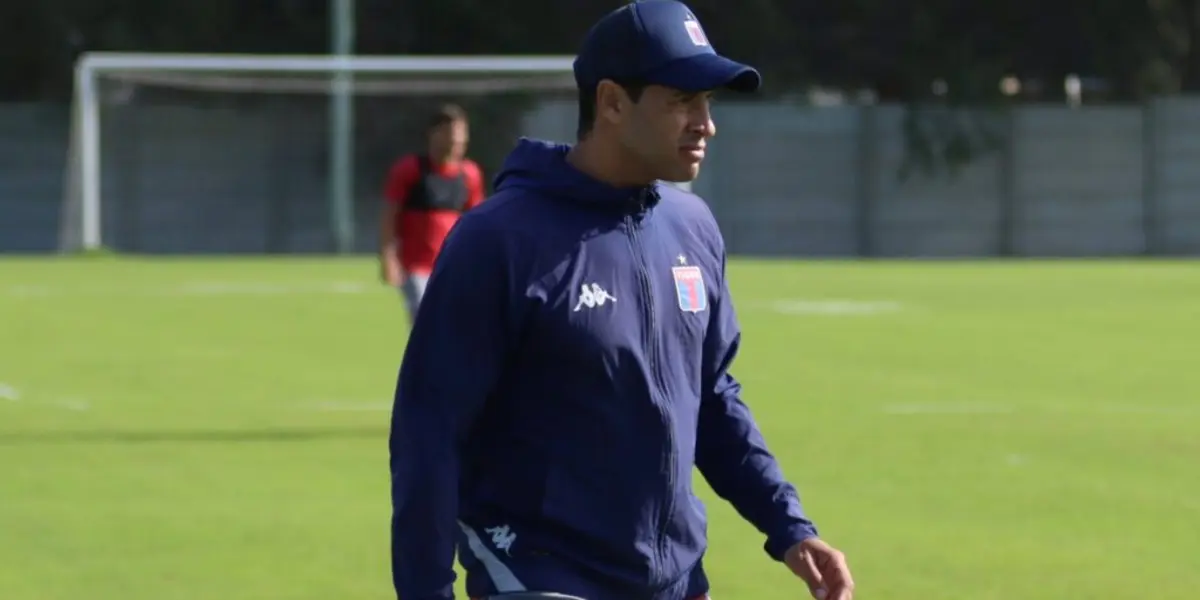 Sebastián Domínguez en un entrenamiento de Tigre