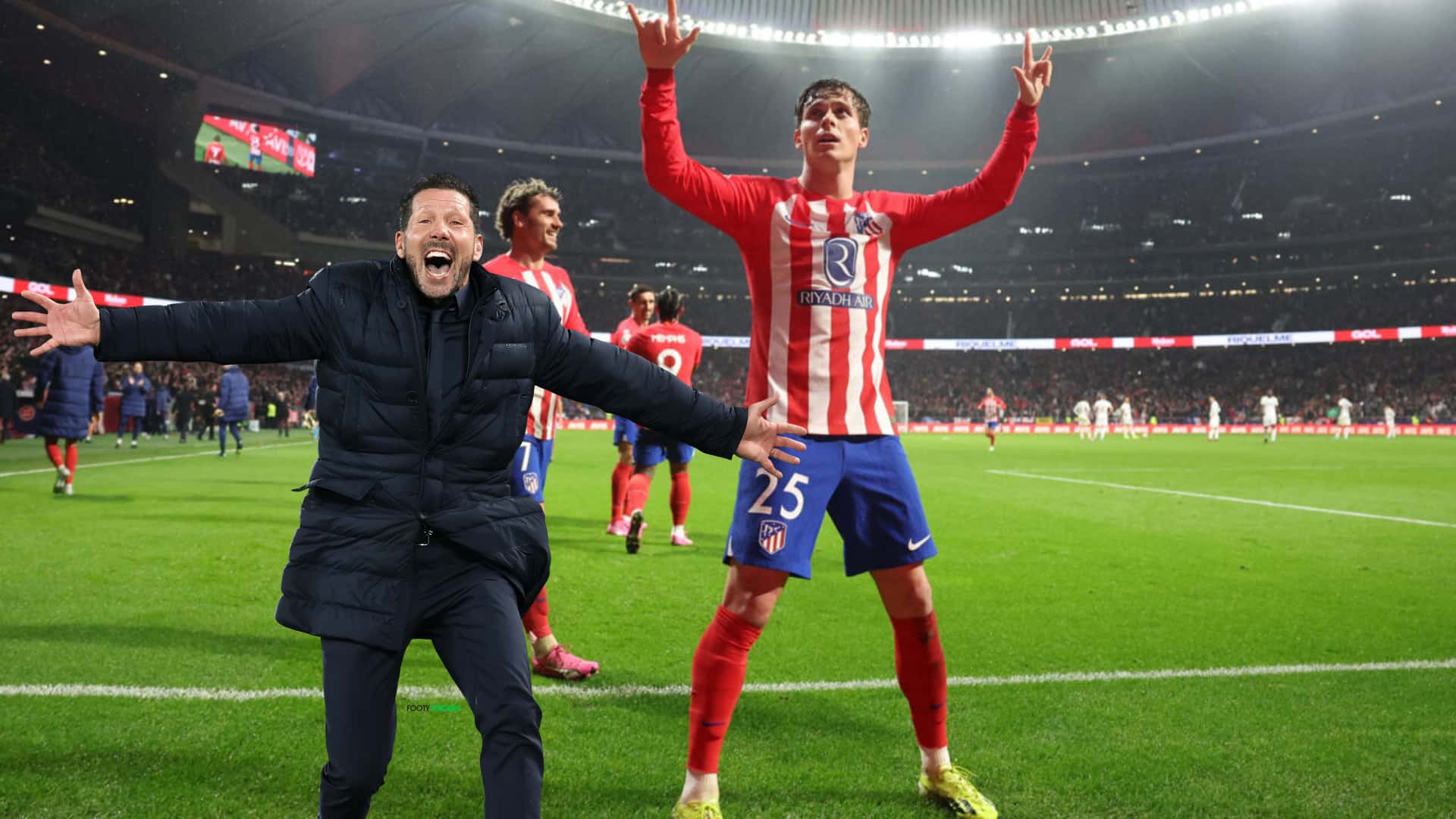 Simeone tuvo una reacción alocada tras el cuarto gol del Atlético