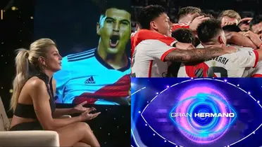 Sol Perez, Palacios y el logo de Gran Hermano.