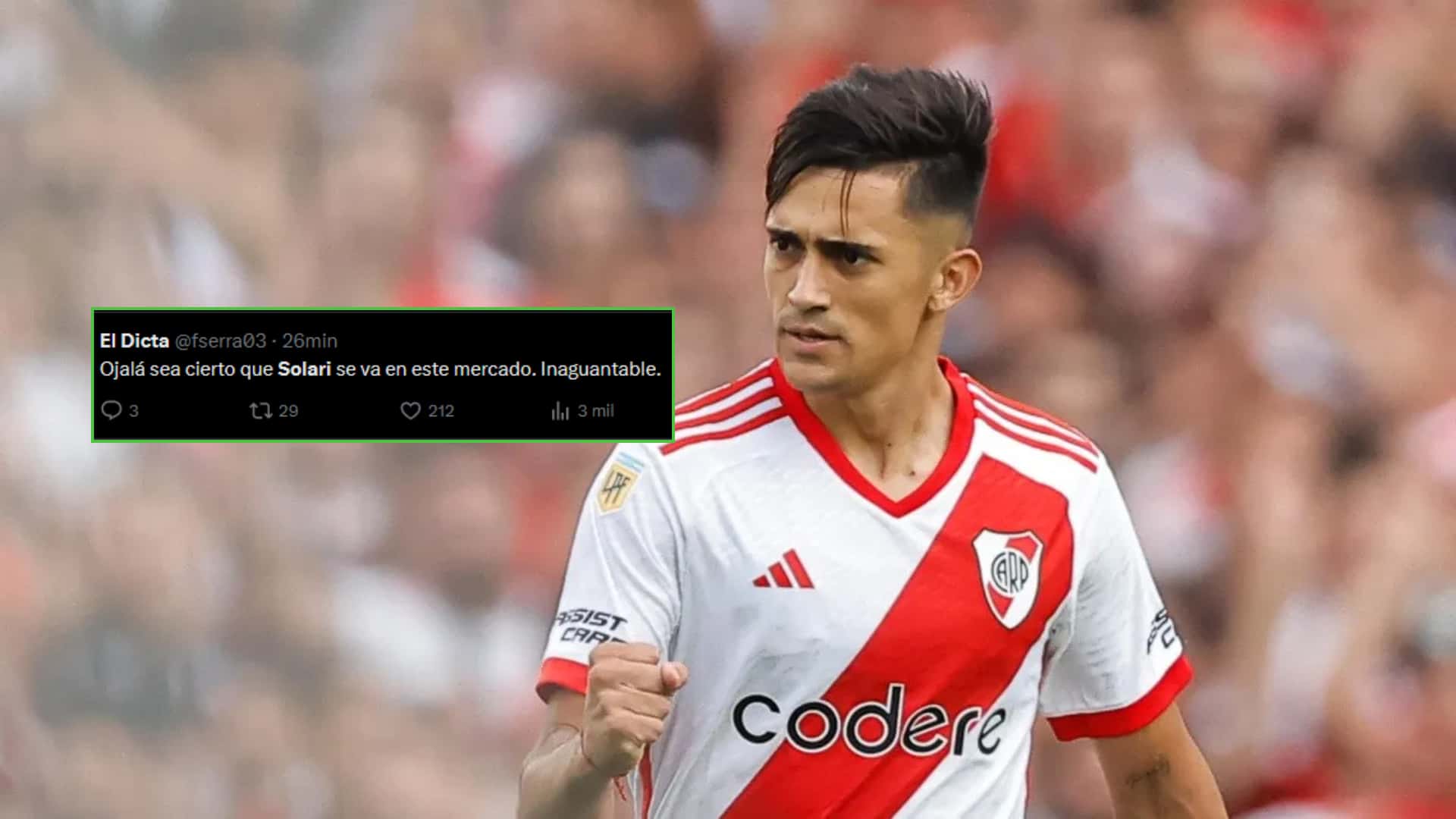Solari con la camiseta de River Plate (2024).