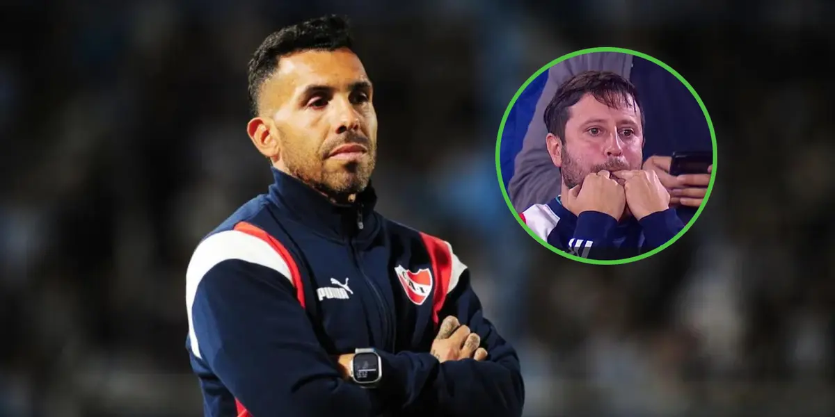 Tévez preocupado tras la derrota de Independiente.