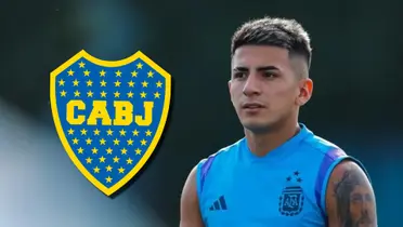 Thiago Almada entrenando con la Selección Argentina.