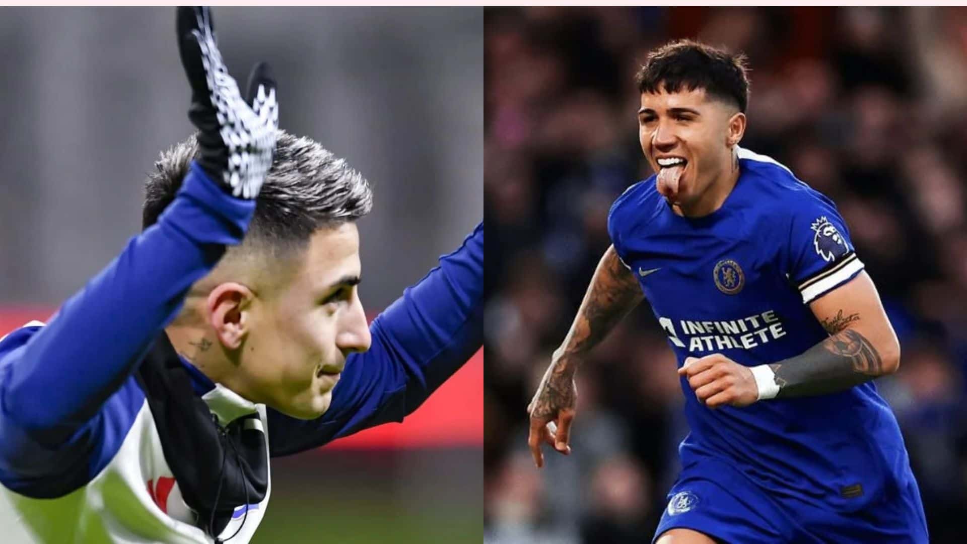 Thiago Almada y Enzo Fernández.