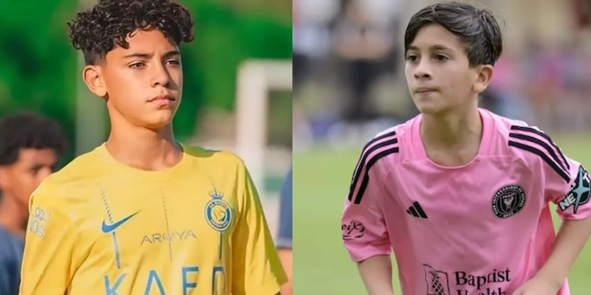 Thiago Messi y Cristiano Ronaldo Jr.