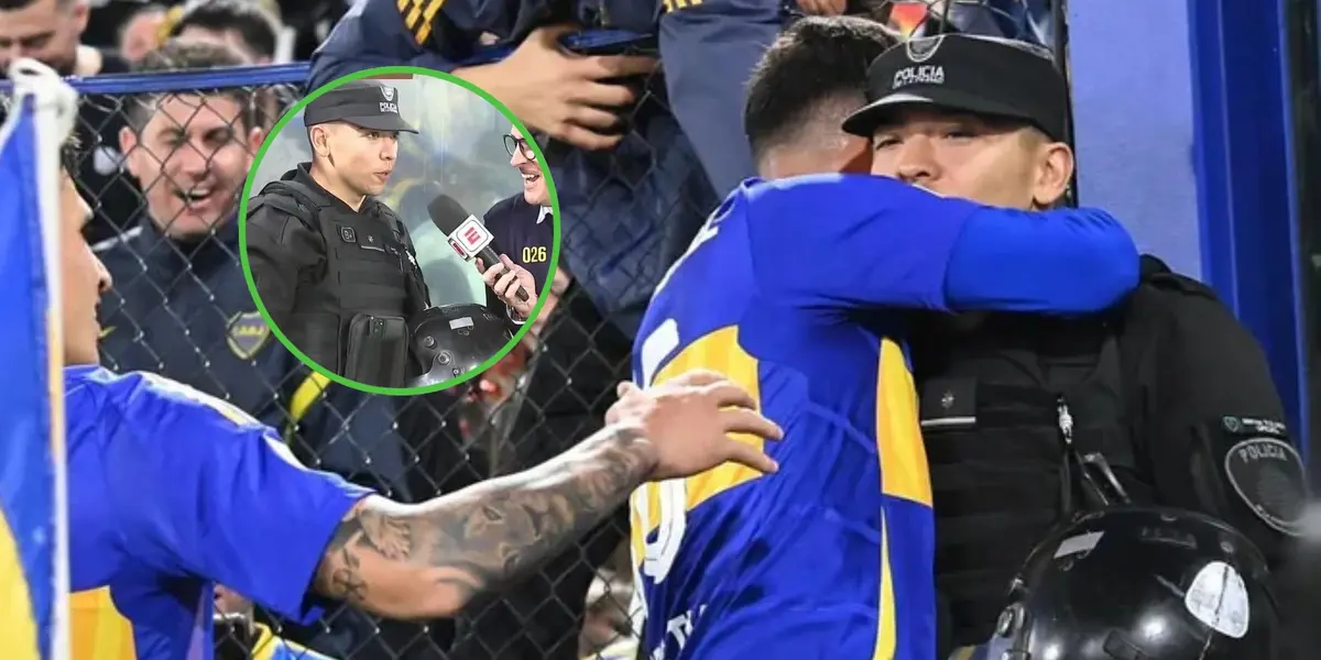 Un festejo llamativo por parte del uruguayo (Foto Baires-Captura X).