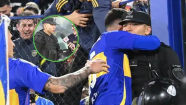 Un festejo llamativo por parte del uruguayo (Foto Baires-Captura X).