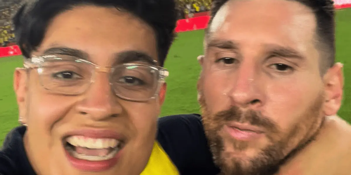 Un hincha del Tri en modo selfie fue corriendo a sacarse una foto con Leo, aunque al capitán de la Selección Argentina no le habría gustado demasiado la forma en la que se acercó. 