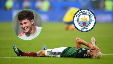 Un jugador mexicano en el suelo, tras ser eliminados de Qatar 2022.