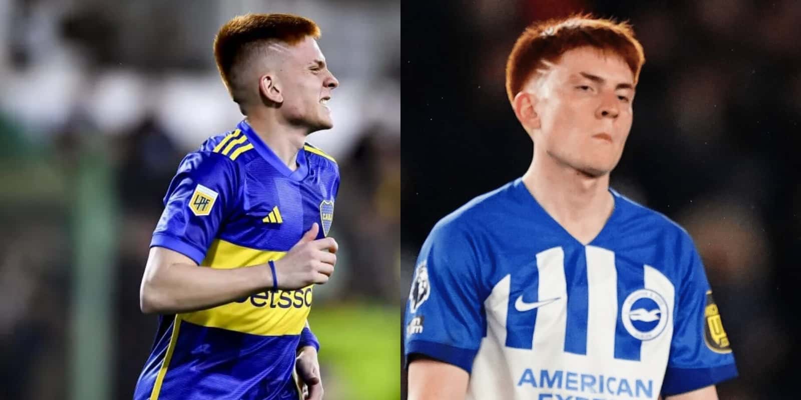 Valentín Barco en Boca y en Brighton.