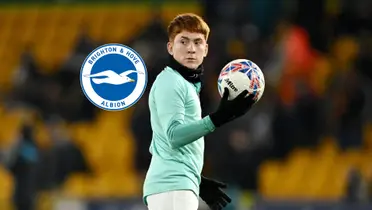 Valentín Barco entrenando con la indumentaria de Brighton