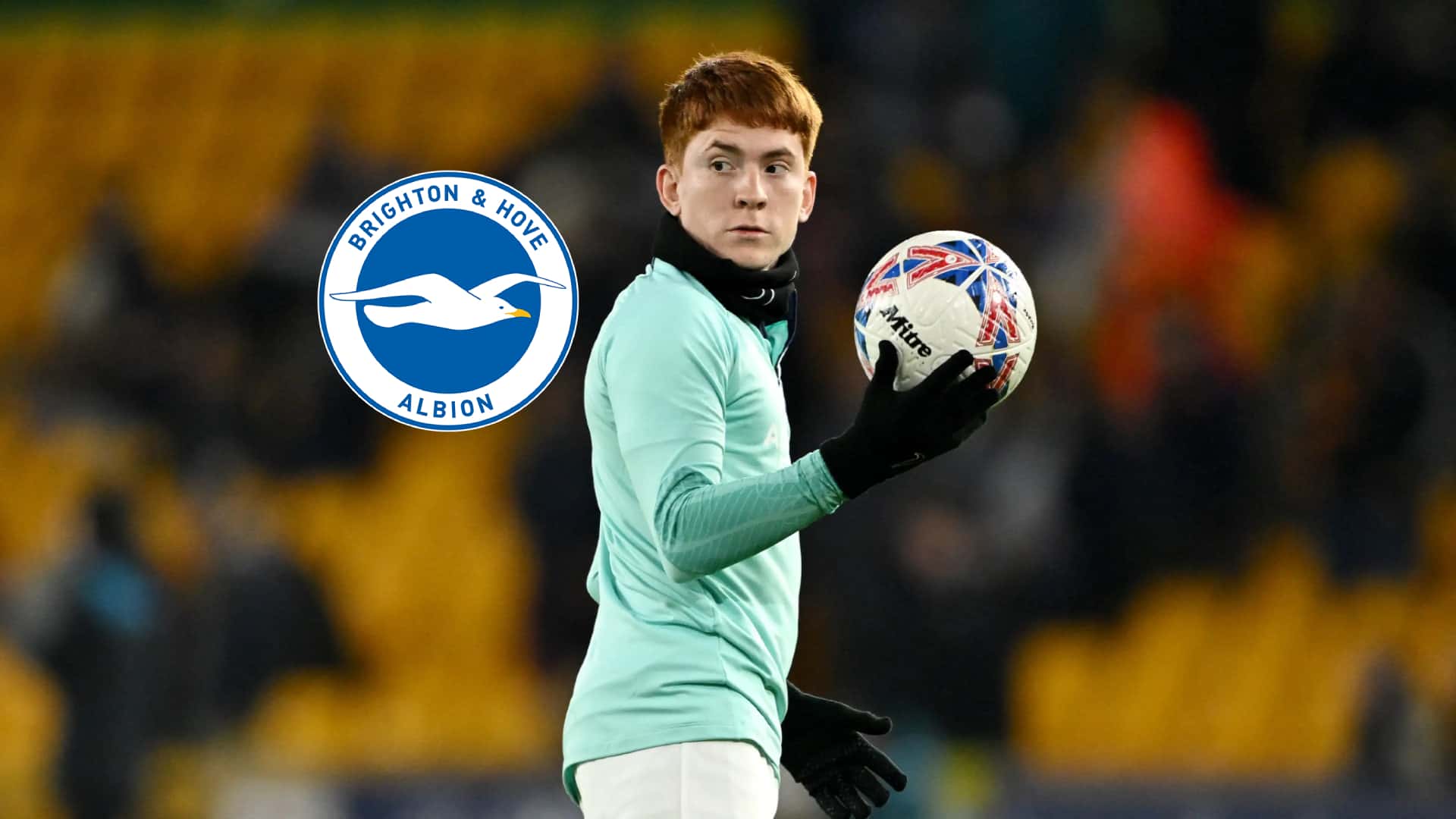 Valentín Barco entrenando con la indumentaria de Brighton
