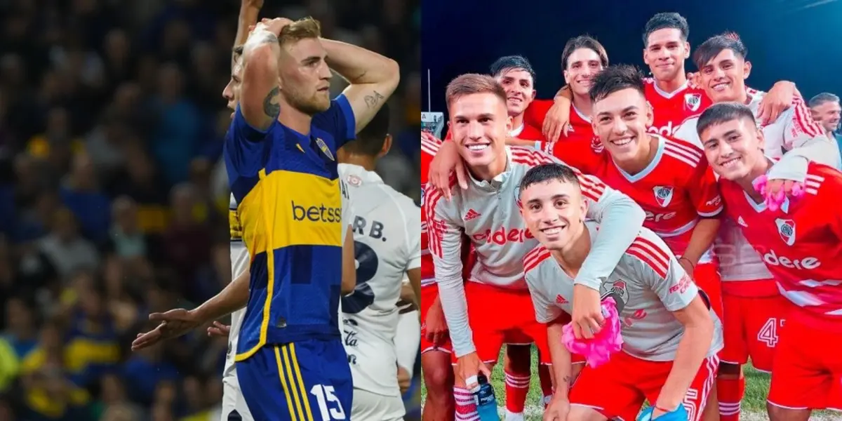 Valentini junto a juveniles de River.