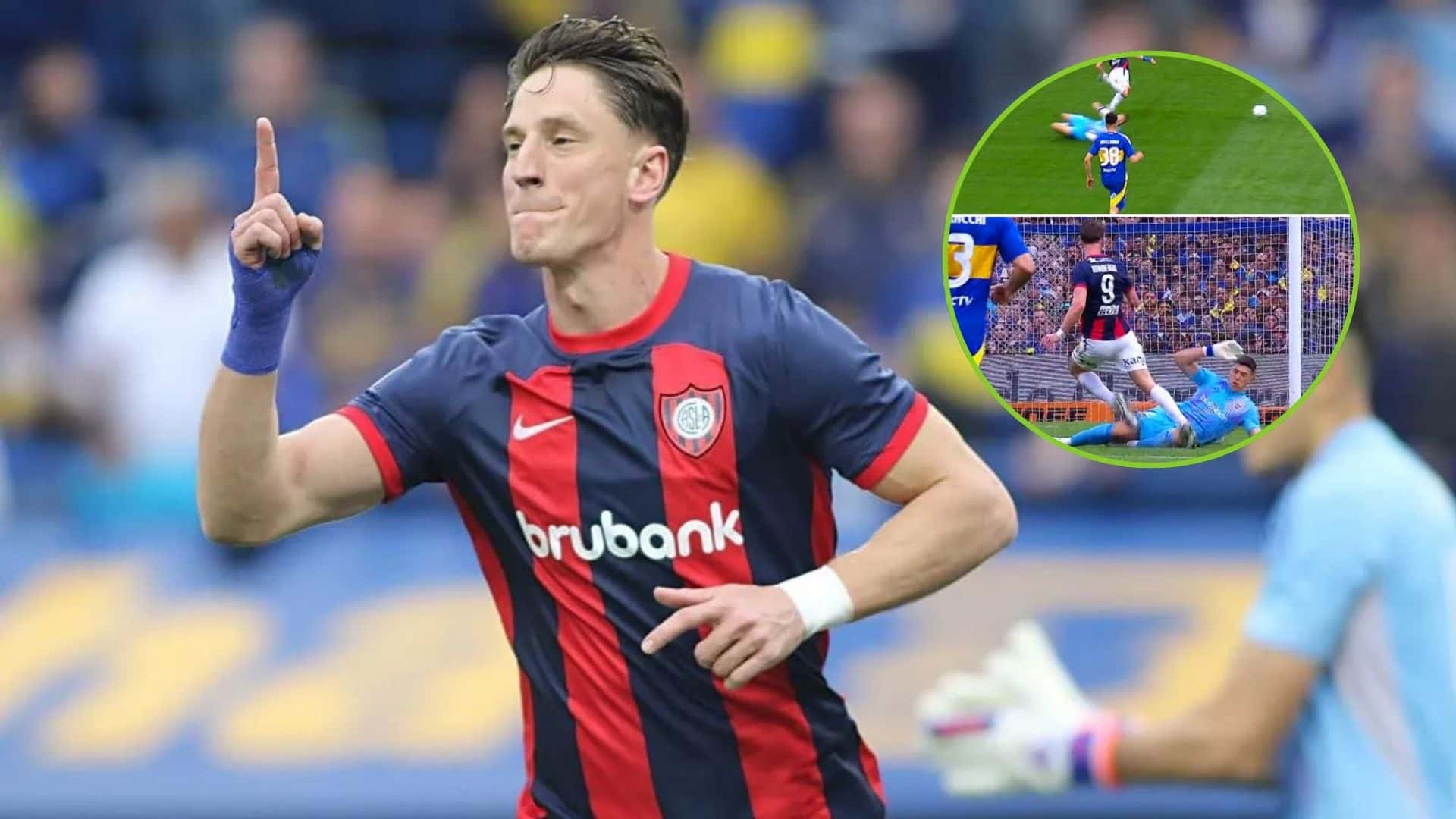 Vombergar festeja su gol ante Boca.