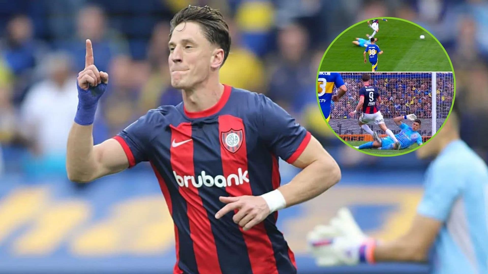 Vombergar festeja su gol ante Boca.