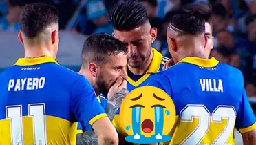 Zambrano y Benedetto con un emoji de llanto.