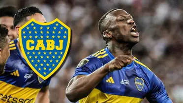 Advíncula festeja un gol en Boca.
