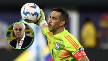 Claudio Bravo atajando vs Argentina.