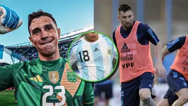 Emiliano Martínez y Lionel Messi, con Argentina.