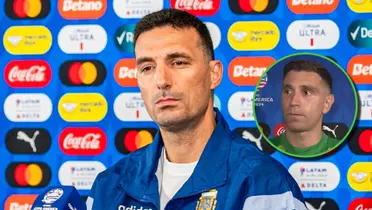 Lionel Scaloni en conferencia de prensa.